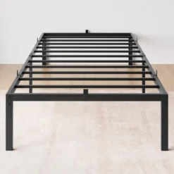 Whizmax 14 Inch Bed Frame With Storage,Metal Platform Bed Frame No Box Spring Needed Steel Slat Support, Black