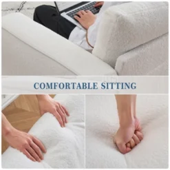 Garvee 84" Sofa Couch, Modern 3 Seater Sofa, Large Boucle Sofa For Living Room With Streamlined Armrests & Wood Feet 12 Garvee 84" Sofa Couch, Modern 3 Seater Sofa, Large Boucle Sofa For Living Room With Streamlined Armrests & Wood Feet -Garvee Sales GUEST a073bfdd 45c0 48ad bbe5 1ad7582e9680