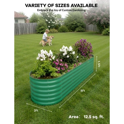 2 Pack Steel Raised Garden Bed 8x2x1.5ft,Metal Deep Root Planter Box For Vegetables Flowers Herbs,Large Oven Garden Planting Bed,Easy Assembly 2 2 Pack Steel Raised Garden Bed 8x2x1.5ft,Metal Deep Root Planter Box For Vegetables Flowers Herbs,Large Oven Garden Planting Bed,Easy Assembly - Image 2