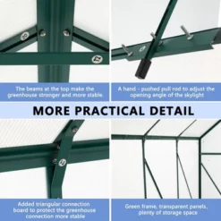 Greenhouses For Outdoors, Walk In Greenhouse With Adjustable Roof, Drainage System & Galvanized Base, Rust-proof Greenhouse For Backyard 16 Greenhouses For Outdoors, Walk In Greenhouse With Adjustable Roof, Drainage System & Galvanized Base, Rust-proof Greenhouse For Backyard -Garvee Sales GUEST a12184e6 69d3 4644 90cf 35f5cd446eb5
