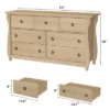 7 Dresser For Bedroom, 54" Wide Drawer Dresser With Storage Freestanding, Wooden Closet Storage Chest