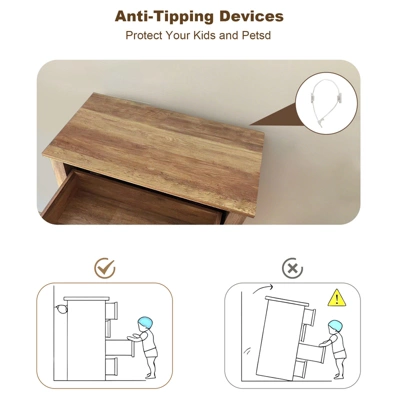 Garvee 5 Drawer Dresser, Farmhouse Tall Dresser For Closet, Rustic Chest Of Drawer With Wide Metal Handles, Wood Dressers Organizer For Bedroom 6 Garvee 5 Drawer Dresser, Farmhouse Tall Dresser For Closet, Rustic Chest Of Drawer With Wide Metal Handles, Wood Dressers Organizer For Bedroom - Image 6
