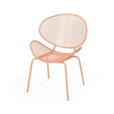 2pcs Outdoor Chairs, Shell Shaped Seats Dining Chair With Round Backrest, Patio Metal Bistro Chair, Weather-resistant Armless Chairs 3 2pcs Outdoor Chairs, Shell Shaped Seats Dining Chair With Round Backrest, Patio Metal Bistro Chair, Weather-resistant Armless Chairs - Image 3