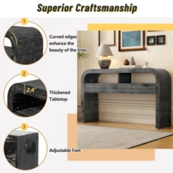 52" Console Table With 2 Drawers, Wooden Entryway Table With Open Shelf, Accent Sofa Table, Behind Couch Table For Living Room Hallway -Garvee Sales GUEST a1b938b9 0794 47b2 adff eb8a9af54f0b