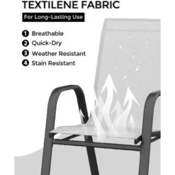 4 Set Of Patio Stackable Chairs, Outdoor Stacking Dining Chairs, Leisure Recliner For Pools, Deck, Backyard, Grey Textile Metal Frame With Armrests 8 4 Set Of Patio Stackable Chairs, Outdoor Stacking Dining Chairs, Leisure Recliner For Pools, Deck, Backyard, Grey Textile Metal Frame With Armrests -Garvee Sales GUEST a1e02c03 c3af 4d15 bcc8 563069361aa2