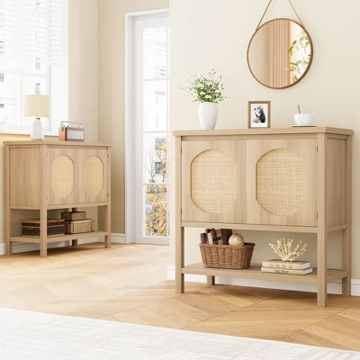 Farmhouse Console Table, Sofa Table With 2-Door, Entryway Table With Storage Shelf, Hallway Table 6 Farmhouse Console Table, Sofa Table With 2-Door, Entryway Table With Storage Shelf, Hallway Table - Image 6