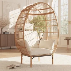 Wicker Egg Chair With Cushion, Rattan Patio Chair For Outdoor Indoor, 500 Lbs Egg Shape Balcony Chair For Living Room, Backyard 17 Wicker Egg Chair With Cushion, Rattan Patio Chair For Outdoor Indoor, 500 Lbs Egg Shape Balcony Chair For Living Room, Backyard -Garvee Sales GUEST a202605c 834d 4490 85ae b97dfc2d1701