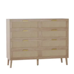8-Drawers Rattan Dresser For Bedroom, 47 Inch Modern Chest Of Drawers With Metal Handle, Wooden Dresser TV Stand 12 8-Drawers Rattan Dresser For Bedroom, 47 Inch Modern Chest Of Drawers With Metal Handle, Wooden Dresser TV Stand -Garvee Sales GUEST a26b6a8b be91 4deb b433 34ecea0c99d6