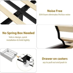 Bed Frame With 2 Storage Drawers, Vintage Velvet Upholstered Bedframe, Button Tufted Wingback Headboard, No Box Spring Needed, Noise Free 11 Bed Frame With 2 Storage Drawers, Vintage Velvet Upholstered Bedframe, Button Tufted Wingback Headboard, No Box Spring Needed, Noise Free -Garvee Sales GUEST a2af323b fe9a 4bc6 9ce4 63e73cf95687