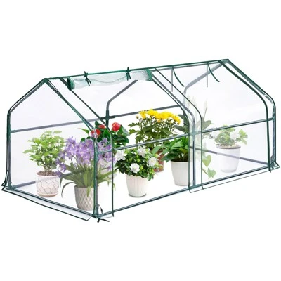Mini Greenhouse For Outdoor,Portable Greenhouse Outdoor Garden W/ Roll-up Zipper Door,Waterproof & UV Protected Green House For Garden Patio Backyard 6 Mini Greenhouse For Outdoor,Portable Greenhouse Outdoor Garden W/ Roll-up Zipper Door,Waterproof & UV Protected Green House For Garden Patio Backyard - Image 6