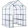 Outdoor Gardening Greenhouse, 56.3x56.3x76.77 Inch 6 Shelf Walk In, Heavy Duty Metal Frame,PE Cover, Roll Up Door, All Season Plant House