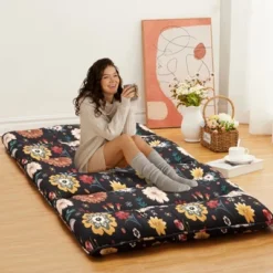 Japanese Style Futon Mattress Floral Print Floor Mattresses For Sleeping Camping Travel, Portable & Foldable Design (Twin/Full Size) 9 Japanese Style Futon Mattress Floral Print Floor Mattresses For Sleeping Camping Travel, Portable & Foldable Design (Twin/Full Size) -Garvee Sales GUEST a3eee875 2be1 4e23 a253 e710d1b9d4e7