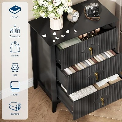 Modern Fluted Dresser, 3/5/6/7 Drawer Wood Dresser For Bedroom, Modern Chest Of Drawers, Storage Organizer Cabinet For Living Room, Entryway 5 Modern Fluted Dresser, 3/5/6/7 Drawer Wood Dresser For Bedroom, Modern Chest Of Drawers, Storage Organizer Cabinet For Living Room, Entryway - Image 5