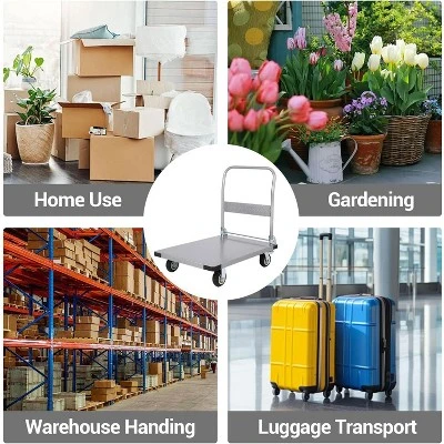 2000lbs Steel Platform Truck 36"x24" Foldable Push Dolly Flatbed Cart With Wheels 6 2000lbs Steel Platform Truck 36"x24" Foldable Push Dolly Flatbed Cart With Wheels - Image 6