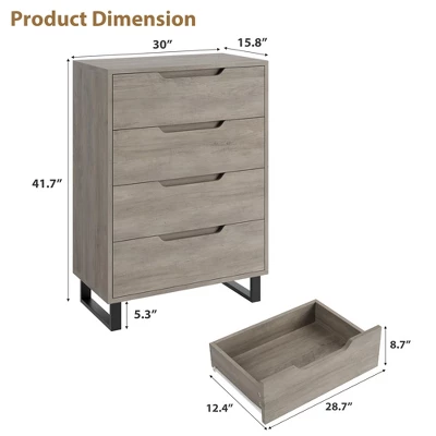 Tall 4-Drawer Dresser, Freestanding Vertical Storage Cabinet For Bedroom, Closet, Living Room, Hallway, Or Entryway 1 Tall 4-Drawer Dresser, Freestanding Vertical Storage Cabinet For Bedroom, Closet, Living Room, Hallway, Or Entryway