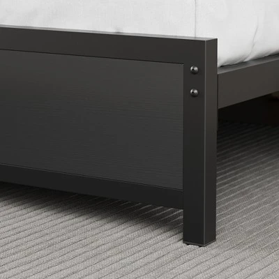 Full Size Bed Frame With Bookcase Headboard, Full Platform Bed With 2-tier Storage & Charging Station, No Box Spring Needed Easy Assemble,Black 6 Full Size Bed Frame With Bookcase Headboard, Full Platform Bed With 2-tier Storage & Charging Station, No Box Spring Needed Easy Assemble,Black - Image 6