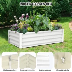 Garvee 2 Pack Raised Garden Bed, 6x3x1.5FT Galvanized Raised Bed, Outdoor Planter Beds With Safety Edge And Open Base For Vegetables Flowers -Garvee Sales GUEST a57642d3 13fd 4796 bde0 f09d67da5dfa