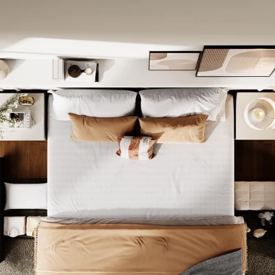 Full Size Bed Frame With 3 Storage Drawers, Fabric Upholstered Platform Bed, Wooden Slats Support, Dark Grey 8 Full Size Bed Frame With 3 Storage Drawers, Fabric Upholstered Platform Bed, Wooden Slats Support, Dark Grey - Image 8