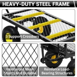 Heavy Duty 1100 LBS Steel Garden Cart, 3 In 1 Pullable Garden Wagon, Folding Utility Wagon W/Removable Sides & 10" Wheels For Farm, Yard 12 Heavy Duty 1100 LBS Steel Garden Cart, 3 In 1 Pullable Garden Wagon, Folding Utility Wagon W/Removable Sides & 10" Wheels For Farm, Yard -Garvee Sales GUEST a5e6f85c cf01 4dee 9b73 de2dca40ed8d