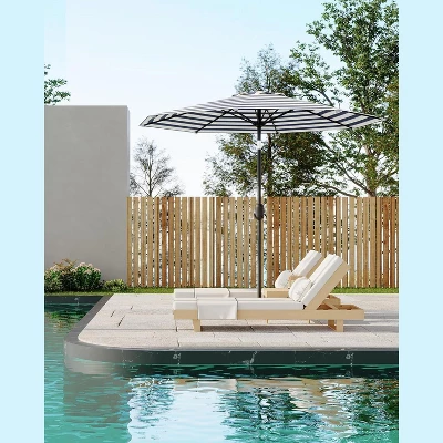 9FT Patio Umbrella Outdoor, Market Umbrella, Table Umbrella With Push Button, 8 Sturdy Ribs UV Protection Waterproof For Garden, Pool 5 9FT Patio Umbrella Outdoor, Market Umbrella, Table Umbrella With Push Button, 8 Sturdy Ribs UV Protection Waterproof For Garden, Pool - Image 5