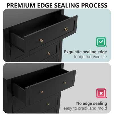 5 Drawers Dresser For Bedroom, Farmhouse Wood Dressers & Chest Of Drawers For Clothes, Storage Dressers Organizer For Living Room, Hallway 4 5 Drawers Dresser For Bedroom, Farmhouse Wood Dressers & Chest Of Drawers For Clothes, Storage Dressers Organizer For Living Room, Hallway - Image 4