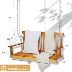 Wooden Porch Swing, Patio Bench Swing Porch Swing Outdoor, Heavy Duty Swing Chair Bench 440LBS With Hanging Chains For Outdoor Patio Garden Yard 11 Wooden Porch Swing, Patio Bench Swing Porch Swing Outdoor, Heavy Duty Swing Chair Bench 440LBS With Hanging Chains For Outdoor Patio Garden Yard -Garvee Sales GUEST a77077e4 0f2a 4e75 a03b 0962fad4731f