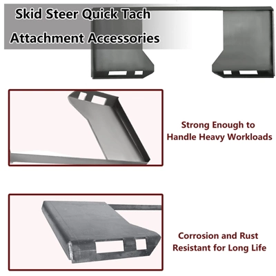 1/2" Skid Steer Cut Out Mount Plate, Steel Quick Tach Attachment Plate, 7000 LBS Heavy Duty Thick Skid Steer Plate Attachment 3 1/2" Skid Steer Cut Out Mount Plate, Steel Quick Tach Attachment Plate, 7000 LBS Heavy Duty Thick Skid Steer Plate Attachment - Image 3