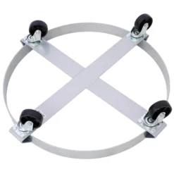 2Pcs Drum Dolly For 55 Gallon Drums,Barrel Dolly With 4 Swivel Caster Wheels,Heavy Duty Steel Frame Drum Cart With Brake