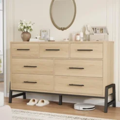 7 Dresser For Bedroom, 52" Wide Dresser, Wide Drawer With Storage Freestanding, Wooden Closet Storage Chest -Garvee Sales GUEST a98a6812 7e5f 43f0 a9d7 1e30bf847ee6
