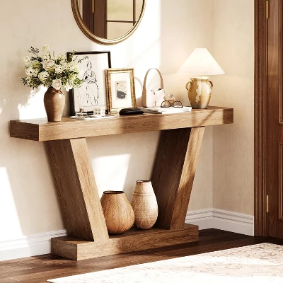63-Inch Long Console Table, Wooden Sofa Narrow Entryway Table 10 63-Inch Long Console Table, Wooden Sofa Narrow Entryway Table - Image 10