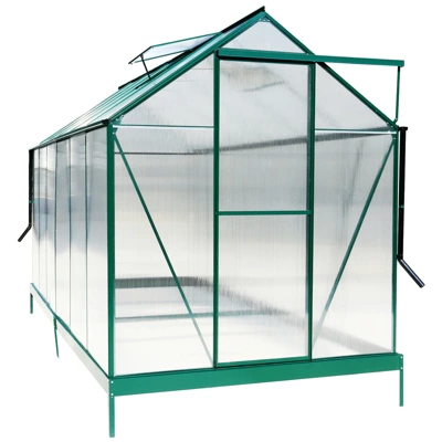 Polycarbonate Greenhouse, Aluminum Walk-in Greenhouses With Raised Base, Plant Greenhouse With Rain Gutter For Outdoor Garden Backyard 8 Polycarbonate Greenhouse, Aluminum Walk-in Greenhouses With Raised Base, Plant Greenhouse With Rain Gutter For Outdoor Garden Backyard - Image 8