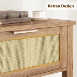 Rattan Console Table With 2 Drawers, Wooden Entryway Table With Rattan Sliding Door 12 Rattan Console Table With 2 Drawers, Wooden Entryway Table With Rattan Sliding Door -Garvee Sales GUEST aa76383c a8f4 4435 8b1d 89a15d53801f