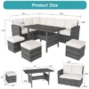 7 Piece Outdoor Sectional Sofa With Dining Table