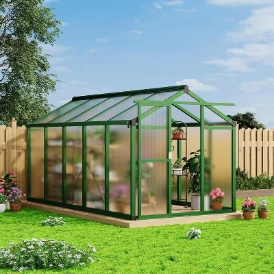 Garvee Greenhouse For Outdoors, Polycarbonate Greenhouse With Quick Setup Structure And Roof Vent, Aluminum Greenhouses Heavy Duty For Garden, Lawn 1 Garvee Greenhouse For Outdoors, Polycarbonate Greenhouse With Quick Setup Structure And Roof Vent, Aluminum Greenhouses Heavy Duty For Garden, Lawn