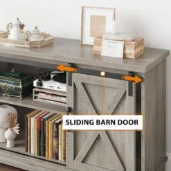 Farmhouse TV Stand Entertainment Center For 65" TVs With Sliding Barn Doors & Adjustable Shelf, Modern Media TV Console For Living Room 12 Farmhouse TV Stand Entertainment Center For 65" TVs With Sliding Barn Doors & Adjustable Shelf, Modern Media TV Console For Living Room -Garvee Sales GUEST ab798801 1345 4fd5 b059 0a16f5f15a4a