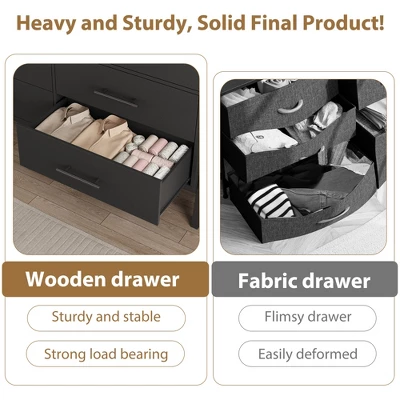 Garvee 6 Dresser For Bedroom, 52" Wide Drawer With Large Storage Space, Freestanding Wooden Closet Storage Dresser Chest For Bedroom 5 Garvee 6 Dresser For Bedroom, 52" Wide Drawer With Large Storage Space, Freestanding Wooden Closet Storage Dresser Chest For Bedroom - Image 5