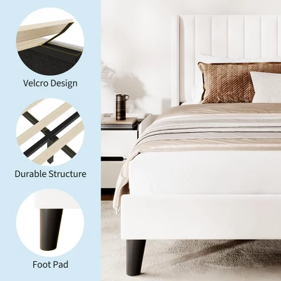 Full Size Upholstered Platform Bed Frame With 3 XL Storage Drawers - Wood Slat Support, No Box Spring Needed, Quiet & Sturdy Design 4 Full Size Upholstered Platform Bed Frame With 3 XL Storage Drawers - Wood Slat Support, No Box Spring Needed, Quiet & Sturdy Design - Image 4