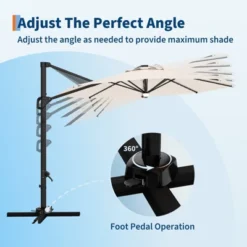 10FT Cantilever Umbrella W/ Solar Lights, 360° Rotation & Tilt, Easy Crank, UV Protection For Pool, Deck, Backyard 16 10FT Cantilever Umbrella W/ Solar Lights, 360° Rotation & Tilt, Easy Crank, UV Protection For Pool, Deck, Backyard -Garvee Sales GUEST ac3f2420 429d 4149 a8c4 e72e9dca8b61