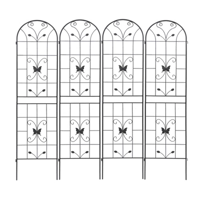 4 Pack Metal Garden Trellis 86.7" X 19.7" Rustproof Trellis For Climbing Plants Outdoor Flower Support Black 7 4 Pack Metal Garden Trellis 86.7" X 19.7" Rustproof Trellis For Climbing Plants Outdoor Flower Support Black - Image 7