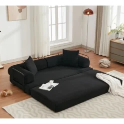 3 Seat 4-in-1 Folding Convertible Out Sleeper Sofa Bed, King Size 78.5"