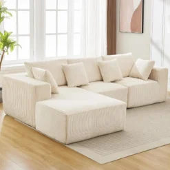 Sectional Couch Sofa, 108" Cloud Modular Modern L-Shaped Sofa With Chaise Lounge, Plush Corduroy Fabric, Sleeper Sofa, No Assembly Required -Garvee Sales GUEST ad1d44a7 e092 4f82 8901 d270ea3ebb26 1