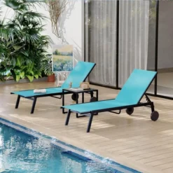Adjustable Backrest Poolside Loungers Set Of 3, Outdoor Lounge Chairs With Wheels, Patio Chaise Lounge Chairs With Side Table 15 Adjustable Backrest Poolside Loungers Set Of 3, Outdoor Lounge Chairs With Wheels, Patio Chaise Lounge Chairs With Side Table -Garvee Sales GUEST ad65f3e8 637e 45ab bdb5 0eabc882ca98