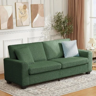 83" Modern 3-Seater Sofa, Deep Seat Couch With Wide Armrest, Removable Washable Cushion Cover, Boucle Fabric, Cozy Couch For Living Room Or Apartment 8 83" Modern 3-Seater Sofa, Deep Seat Couch With Wide Armrest, Removable Washable Cushion Cover, Boucle Fabric, Cozy Couch For Living Room Or Apartment - Image 8