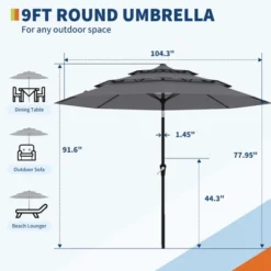 Outdoor 3 Tier Vented Large Market Table Umbrella, 9FT Patio 3 Tier Umbrella Canopy, Heavy Duty Patio Umbrellas 3 Tiers, 8 Ribs, Hand Crank 13 Outdoor 3 Tier Vented Large Market Table Umbrella, 9FT Patio 3 Tier Umbrella Canopy, Heavy Duty Patio Umbrellas 3 Tiers, 8 Ribs, Hand Crank -Garvee Sales GUEST ae394ec2 99b7 4148 b1bc 95d0e74bc9c3