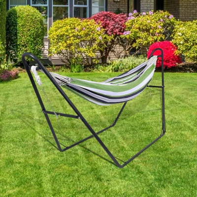 Heavy-Duty Steel Hammock Stand For 2 People, Portable Design,for 9.5 To 14 Ft Hammocks,Ideal For Outdoor Balconies, Porches, Patios And Backyards. 9 Heavy-Duty Steel Hammock Stand For 2 People, Portable Design,for 9.5 To 14 Ft Hammocks,Ideal For Outdoor Balconies, Porches, Patios And Backyards. - Image 9