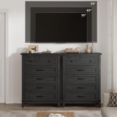 Freestanding 41.3" Tall Vertical Drawer Dresser With Storage , Wooden Closet Storage Chest For Living Room, Bedroom, Entryway, Bedroom 6 Freestanding 41.3" Tall Vertical Drawer Dresser With Storage , Wooden Closet Storage Chest For Living Room, Bedroom, Entryway, Bedroom - Image 6