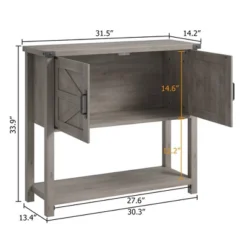 Farmhouse Entryway Table With 2-Door Cabinet, Wood Console Table With Storage, Coffee Bar Cabinet, Sofa Tables Buffet Sideboard