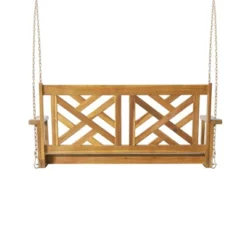 Outdoor Porch Swing Chair, Acacia Wood Swing Chair Bench With Hanging Chain, Outdoor Patio Hanging Bench Chair Furniture 7 Outdoor Porch Swing Chair, Acacia Wood Swing Chair Bench With Hanging Chain, Outdoor Patio Hanging Bench Chair Furniture -Garvee Sales GUEST af74225f 8cf3 4e6b 8c89 580a24752ca7