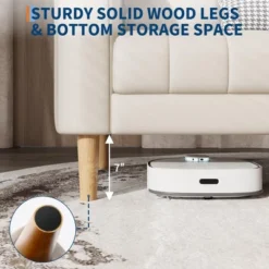 Faux Leather Sofa Couch, Modern 78" W Sofa With Deep Seats, 3 Seater Sofa Couch With 2 Throw Pillows And Wood Legs 13 Faux Leather Sofa Couch, Modern 78" W Sofa With Deep Seats, 3 Seater Sofa Couch With 2 Throw Pillows And Wood Legs -Garvee Sales GUEST b044ebb5 85a7 4c0b a1c5 4d536ae93cba