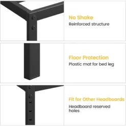 Metal Bed Frame Heavy Duty Platform Base With Noise-Free Grid Support No Box Spring Needed, Tool Free Assembly & Underbed Storage Space -Garvee Sales GUEST b04f1f84 4f5c 4d65 afe2 26865bccaaf4